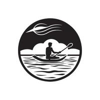 paddle vector, Man in Paddle board silhouette logo vector design