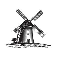 Windmill Image Vector, Art and Design vector
