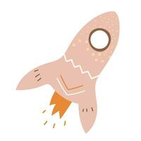 Cartoon illustration of a rocket. Children's illustration vector