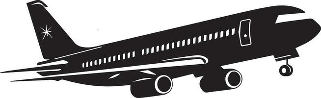 Airplane vector silhouette black color