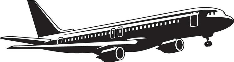 Airplane vector silhouette black color 8