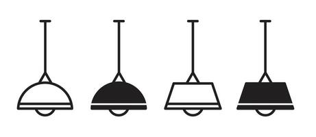 Home ceiling lamp icon set. vector