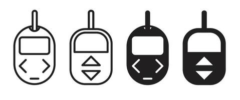 Glucose meter device icon. Glucometer sign for diabetics. Sugar level measurement check device. Diabetes testing meter vector symbol for apps and websites.