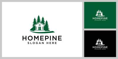 home pine tree vector design template