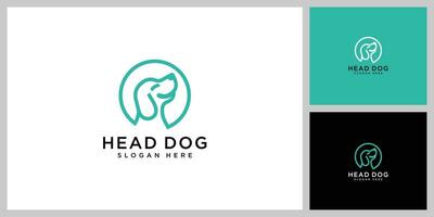 dog head vector design line style