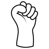 Gesture raised fist solidarity, icon symbol of support, unity, resistance vector