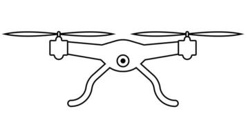 Drone flying copter camera, controlled quadcopter for reconnaissance from above vector