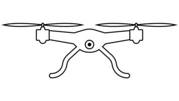 Drone flying copter camera, controlled quadcopter for reconnaissance from above vector