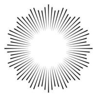 Icon rays of enlightenment, rays cockade, radial speed circle lines vector