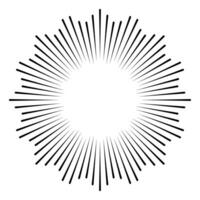 Icon rays of enlightenment, rays cockade, radial speed circle lines vector