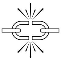Breaking shackles icon freedom, breaking chain link, path to freedom vector