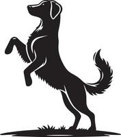 Dog Sitting Pose vector silhouette illustration black color 35