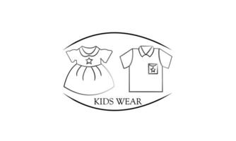 A pair of boys' and girls' fashion suits, decorated with stars isolated on a white background vector