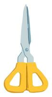 Scissor doodle. Vector illustration of office stationery, equipment, tool. Cartoon style clipart isolated on white background.
