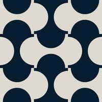 Vector illustration of abstract flat seamless contemporary modern mid-century monochrome geometric semi-circle pattern. For wallpaper design, pattern, background, web, print, card