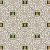 Vector seamless antique glam mosaic tiles in off-white and gold trimming. For concept proposal, pattern, background