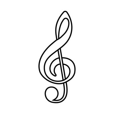 Treble clef vector icon. Music notes illustration sign. Music symbol. Notes logo.
