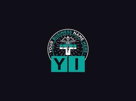 Clinical Yi Letter Logo, Initial YI Medical Logo Image For Doctors vector
