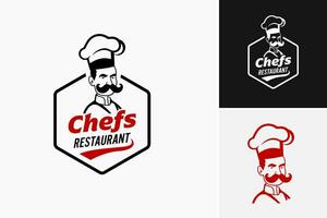 chef's restaurant logo design is a graphic design asset specifically created for restaurants and chefs to use as their logo. It is suitable for branding purposes and creating a professional identity vector