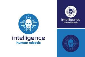 Logo for Intelligence represents a design for a company that leverages artificial intelligence to assist individuals. perfect for tech firms or start ups aiming to highlight their AI capabilities. vector