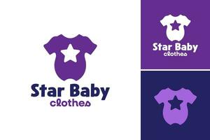 Star baby clothes logo is a design asset that features baby clothing with star motifs. This versatile asset is perfect for creating designs for baby apparel, nursery decor vector