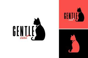 un sofisticado negro y blanco fotografía presentando un linda gato vistiendo un arco atar. esta activo es Perfecto para agregando un toque de elegancia a ninguna diseño proyecto. vector