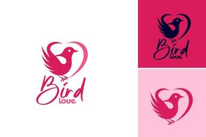 pájaro amor logo diseño modelo es un diseño activo ese representa un logo diseño relacionado a aves y amor. eso es adecuado para negocios o organizaciones relacionado a pájaro conservación, naturaleza, vector