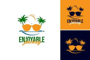 Enjoy the Sun with Enjoy the Beach logo design template. is a logo design asset that is perfect for promoting beach resorts, travel destinations, or summer-themed events. vector