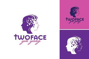 Two face Yoga Logo is a design asset suitable for a yoga studio or instructor who wants a logo that represents balance and duality in their practice. vector