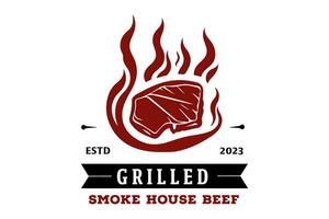 BBQ Party Logo is a design asset suitable for creating logos or branding materials for barbecue parties, cookouts, or any food-related events with a fun and casual atmosphere. vector