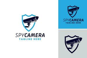 espía cámara logo es un diseño activo ese representa un logo para un vigilancia o seguridad empresa con un atención en oculto cámaras eso es adecuado para negocios en el tecnología, seguridad vector