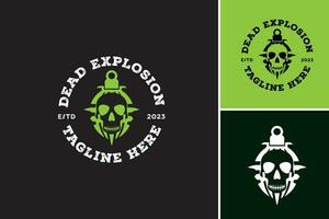 Dead Explosion Engine Here Logo is a design asset suitable for a logo representing a powerful and dynamic brand associated with explosions or the automotive industry. vector