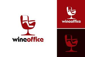 Wine Office Logo Design Template, perfect for creating a modern and sophisticated office workspace. vector