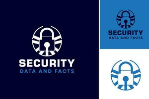 seguridad datos proteccion logo es un diseño activo adecuado para negocios o organizaciones ese especializarse en Proporcionar seguridad y proteccion para datos. eso lata ser usado como un logo para su marca vector