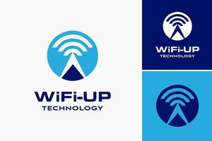 wireless technology logo is a logo design asset with a futuristic and work-in-progress theme, suitable for technology companies or start up looking for a modern and dynamic brand identity. vector