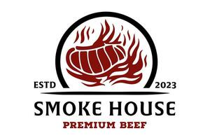 BBQ Party Logo is a design asset suitable for creating logos or branding materials for barbecue parties, cookouts, or any food-related events with a fun and casual atmosphere. vector