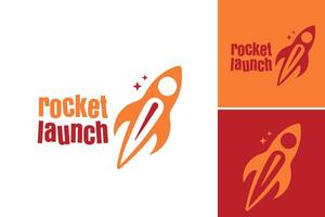 Rocket Launch Logo This asset is a logo design depicting a rocket launch and is suitable for companies or organizations related to space exploration, technology, innovation, or any industry vector