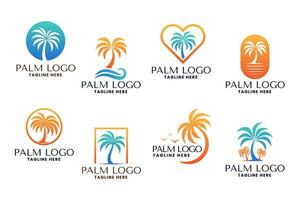 palma árbol logo diseño es un título para un diseño activo ese caracteristicas un logo diseño incorporando un palma árbol imagen. esta activo es adecuado para negocios o marcas relacionado a tropical vector