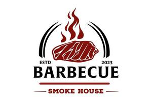 BBQ Party Logo is a design asset suitable for creating logos or branding materials for barbecue parties, cookouts, or any food-related events with a fun and casual atmosphere. vector