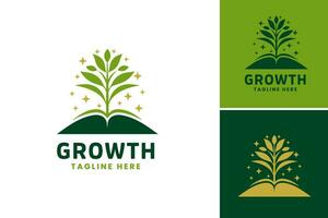 growth logo template is a design asset suitable for businesses or organizations that want to convey growth, progress, or development in their branding. vector