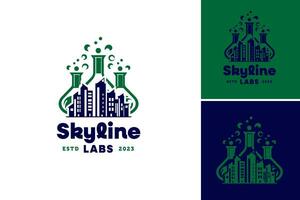 Skyline Labs Logo is a design asset perfect for businesses in the field of science, technology, or research. It features a dynamic skyline graphic, representing innovation and advancement. vector