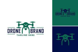 Drone brand logo design is a graphic asset suitable for creating a logo for a drone-related brand. It is perfect for businesses or individuals looking for a professional and visually appealing logo vector