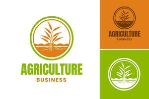 logo diseño para un negocio en el agricultura industria, adecuado para granjas, agrícola equipo fabricantes, orgánico comida compañías, y ninguna otro relacionado empresas vector