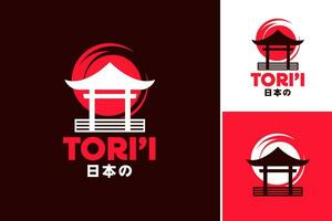 tori japonés restaurante es un logo diseño activo adecuado para creando visual materiales tal como logotipos, menús, y promocional materiales para japonés restaurantes con un acogedor y elegante atmósfera. vector