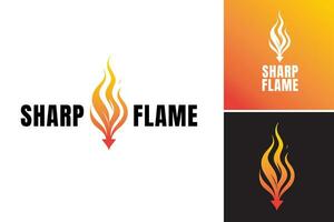 sharp arrow flame logo vector