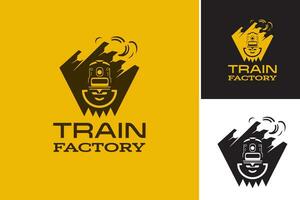 tren fábrica logo es un simple, minimalista diseño activo adecuado para negocios relacionado a tren fabricación o transporte. eso lata ser usado para marca, señalización, o promocional materiales vector