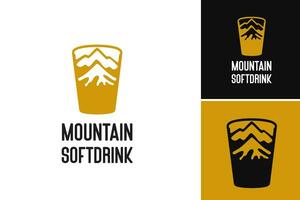 montaña suave bebida logo modelo es un diseño activo ese encarna el esencia de refrescante montaña bebidas vector