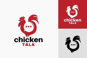 Chicken Talk Logo is a design asset suitable for a poultry farm or chicken-related business. It can be used as a logo to represent the brand identity and communicate the essence of the business. vector