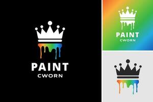 Paint Crown Logo is a design asset featuring a logo of a crown made out of vibrant paint strokes. It is suitable for businesses or brands related to art, creativity, luxury, or power. vector