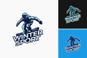 The winter sport logo template is a versatile design asset perfect for creating logos for various winter sports such as skiing, snowboarding, ice skating, and more. vector